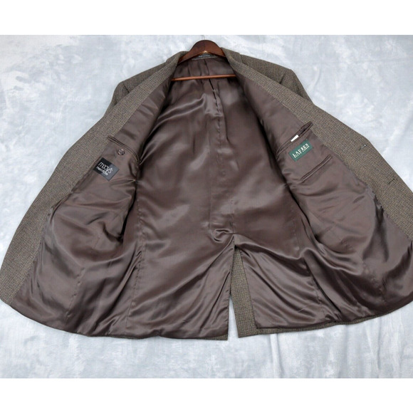 Lauren Ralph Lauren Blazer Men's 44L(R) Beige Check Sport Coat Jacket - Picture 5 of 12